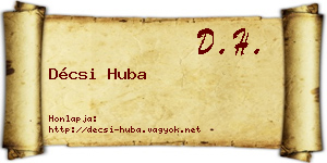 Décsi Huba névjegykártya
